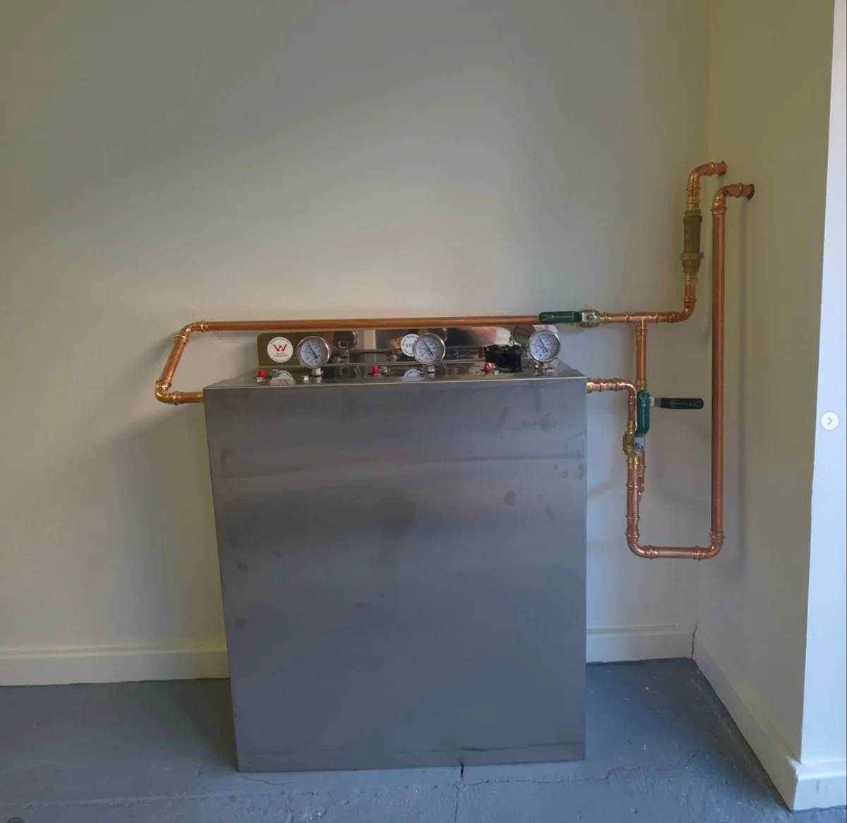 Whole home water filtration manifold installed at mains entry